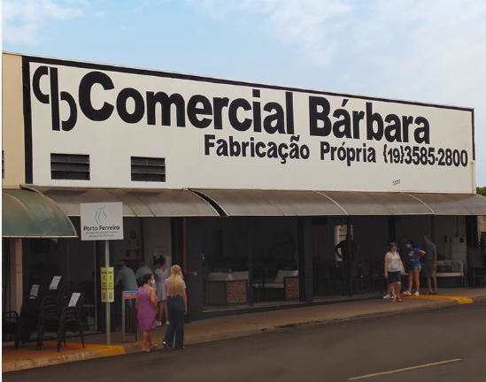 Fachada da loja Comercial Bárbara — Fabricação própria de móveis